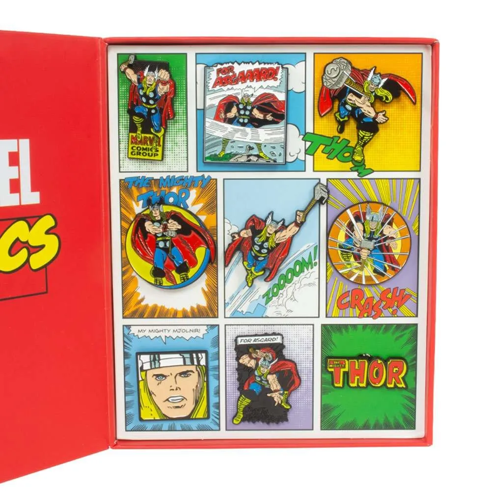 Official Marvel Avengers Thor Retro Pin Badge Set