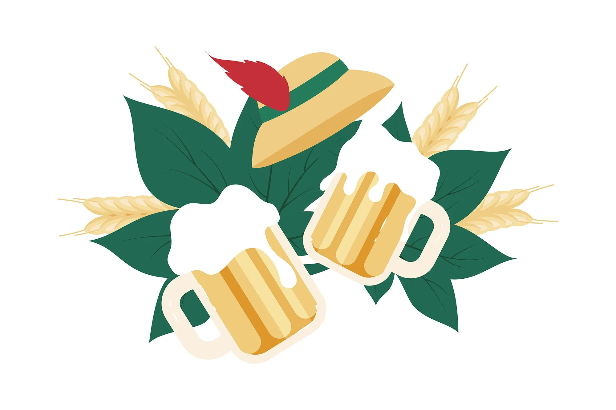Oktoberfest flat vector illustration bundle