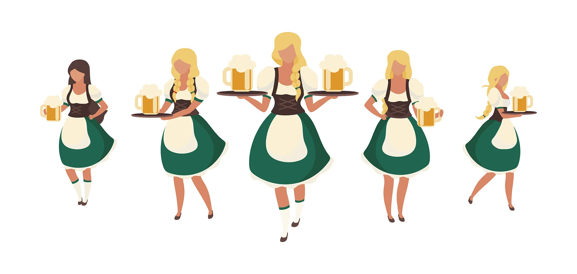 Oktoberfest flat vector illustration bundle