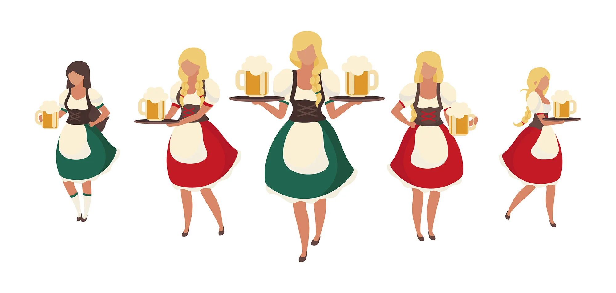 Oktoberfest flat vector illustration bundle