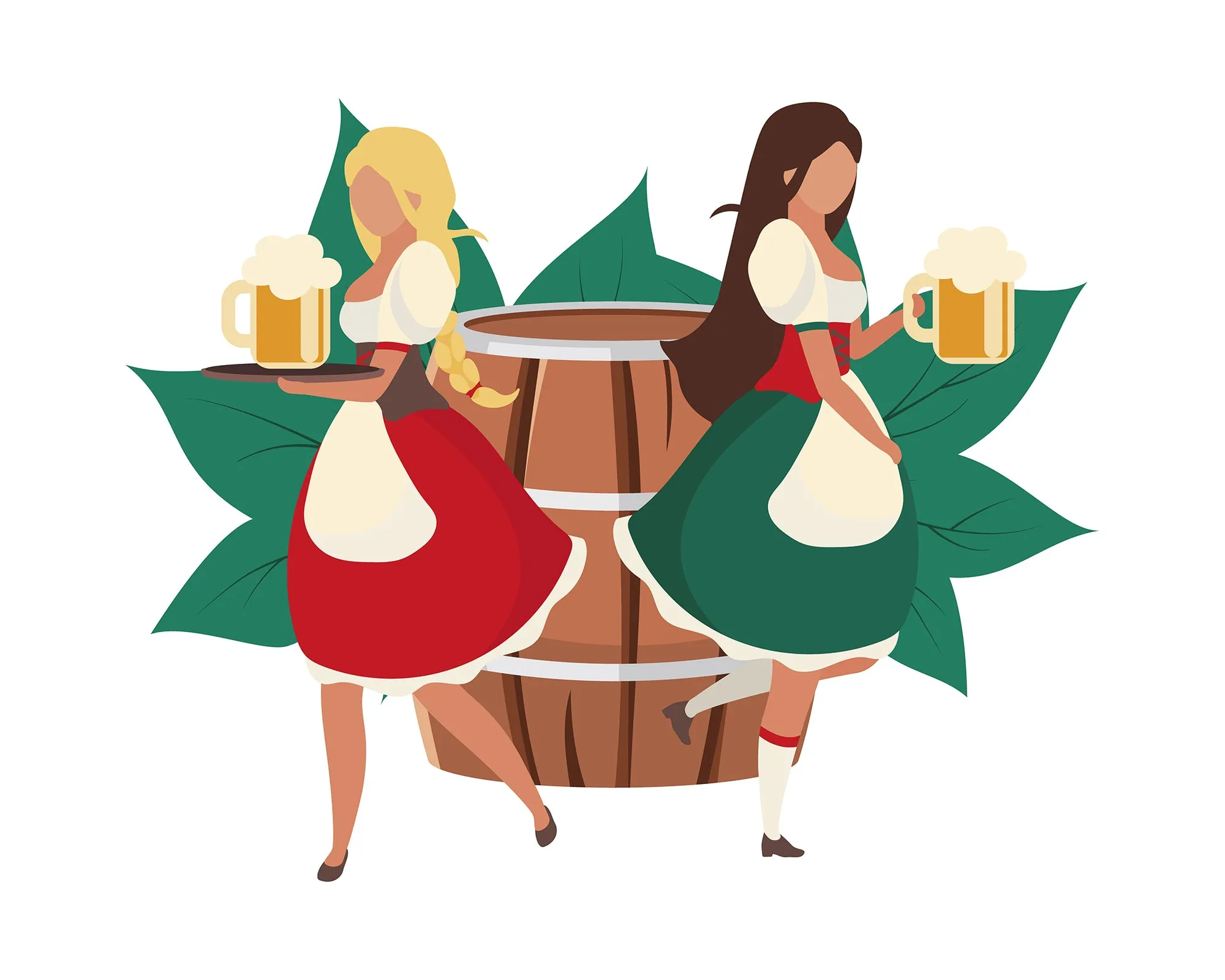 Oktoberfest flat vector illustration bundle