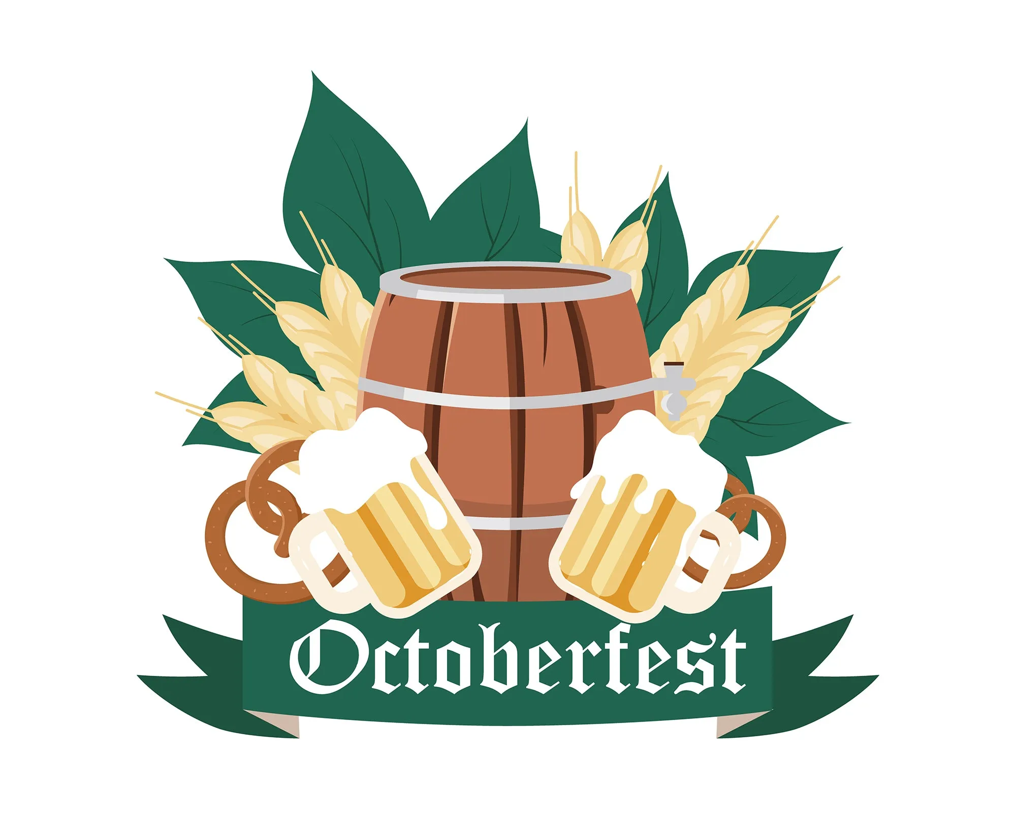 Oktoberfest flat vector illustration bundle