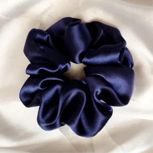 Pack of 4 Hair Scrunchies Combo for Women Girls, Soft Satin Scrunchy Hair Tie Ponytail Holder for All Type Hairs and Wrist - Blue Love