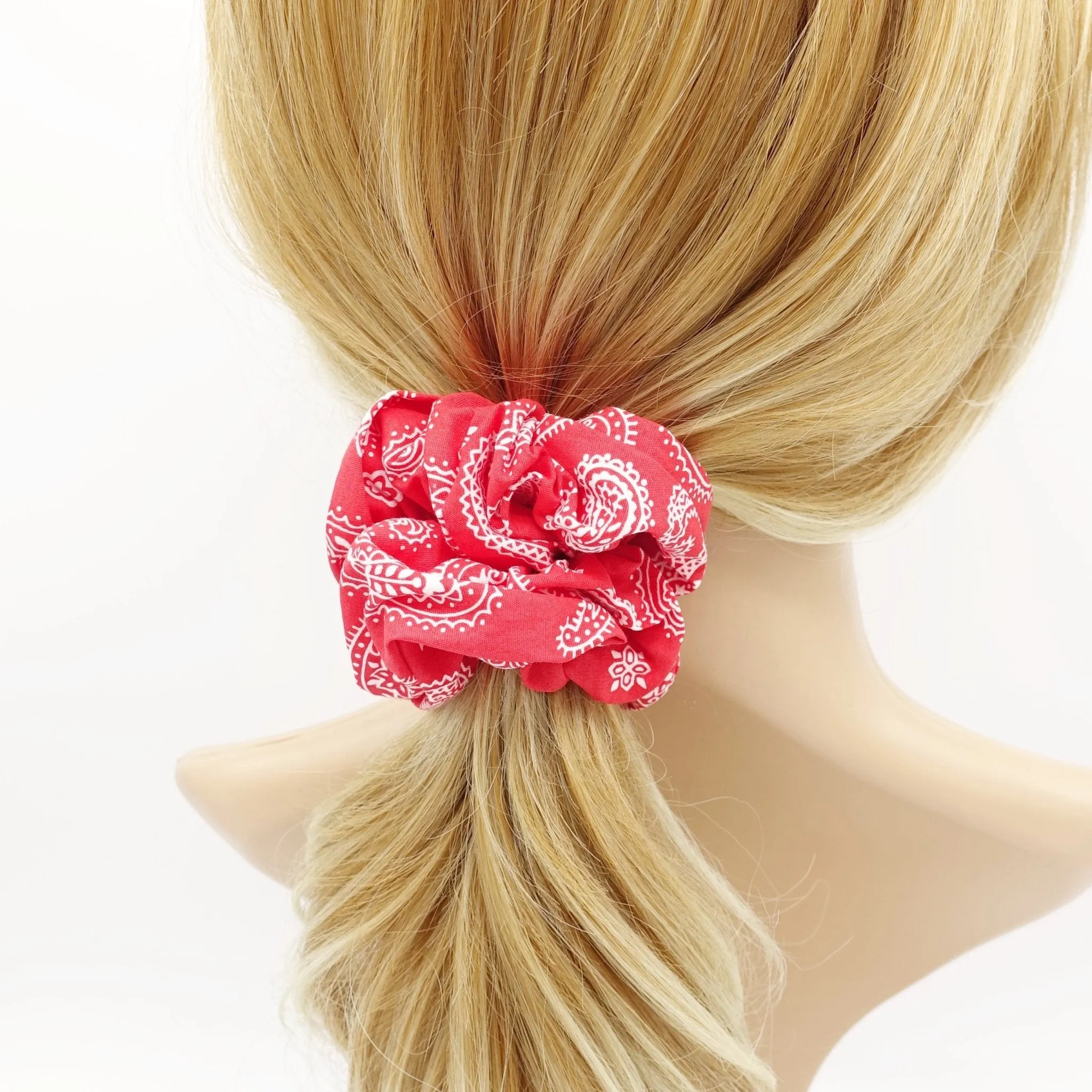 paisley print scrunchies casual hair elastic scrunchie for women