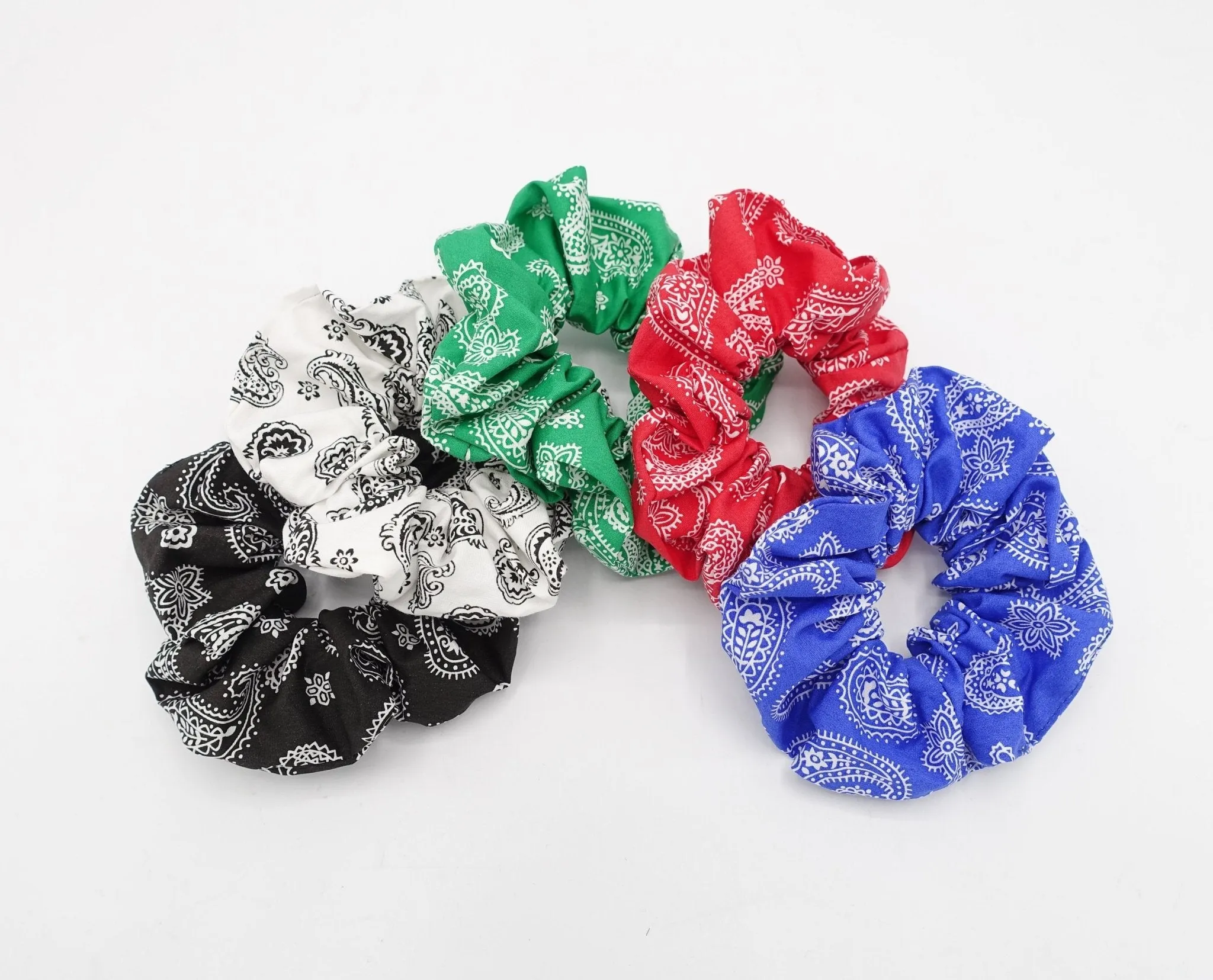 paisley print scrunchies casual hair elastic scrunchie for women