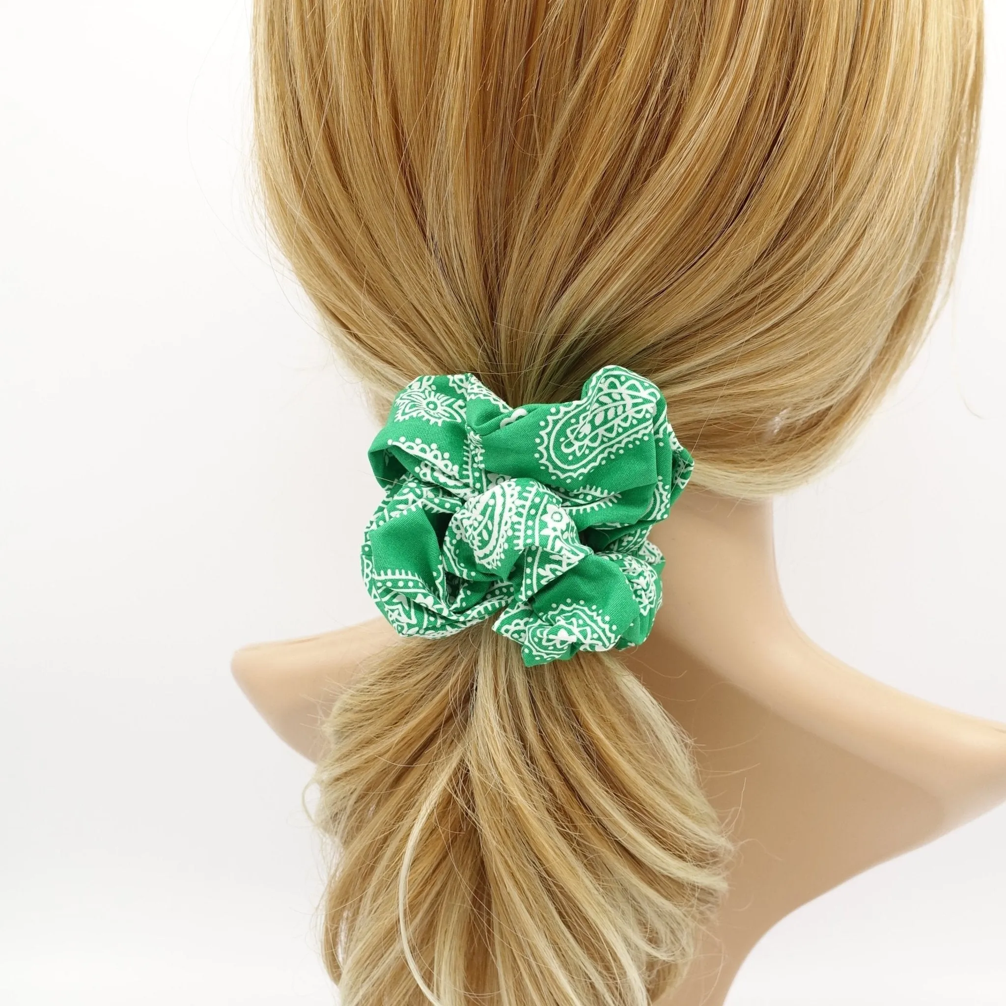 paisley print scrunchies casual hair elastic scrunchie for women