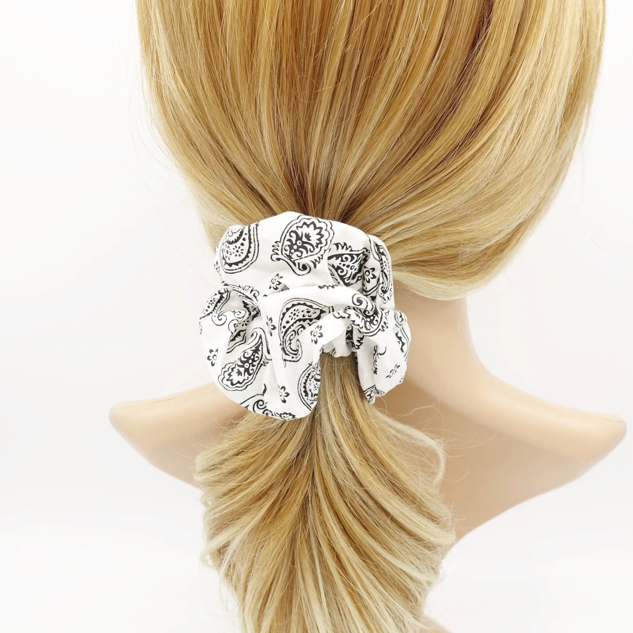 paisley print scrunchies casual hair elastic scrunchie for women