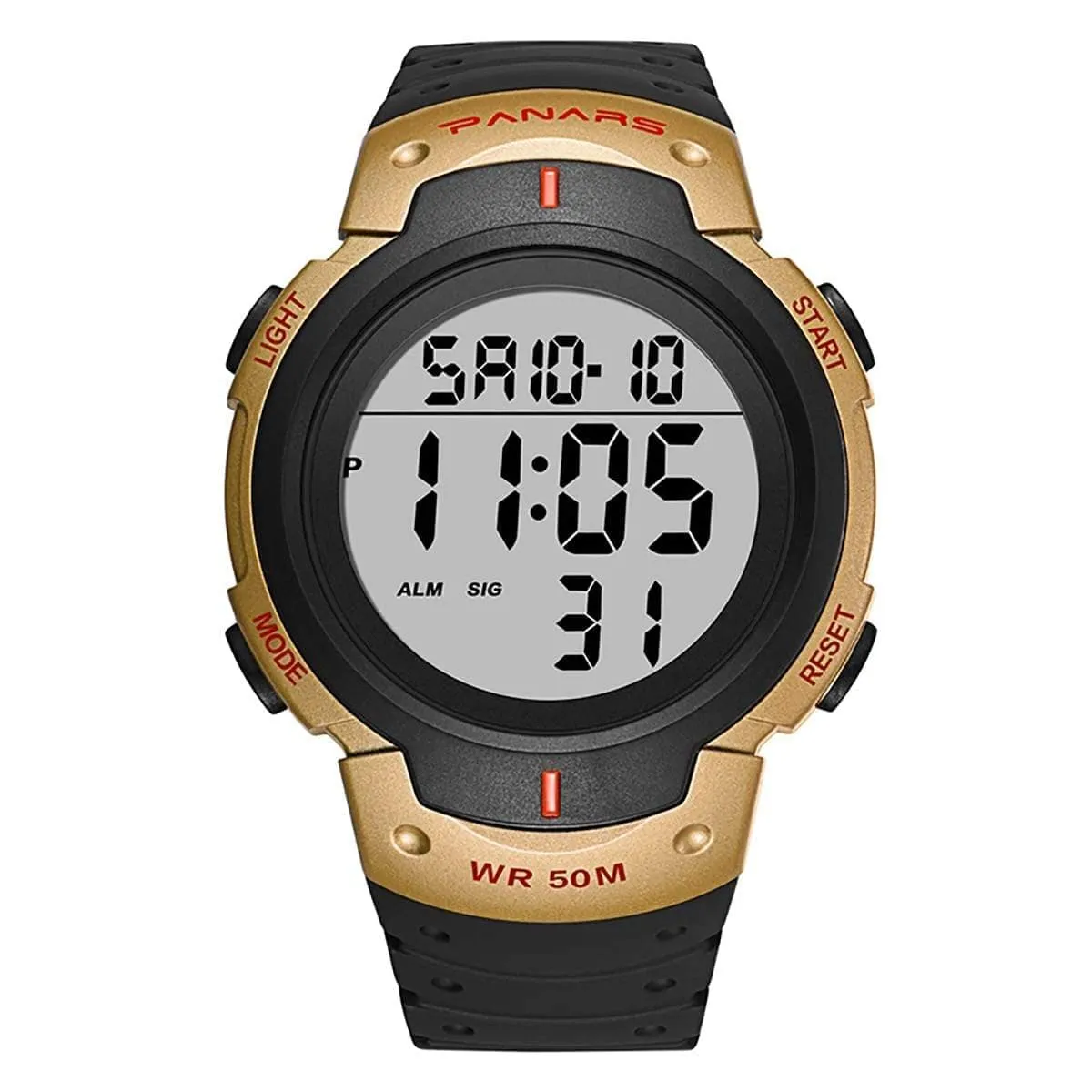 Panars 8208 Gold Digital Waterproof Heavy Duty Wrist watch For Men