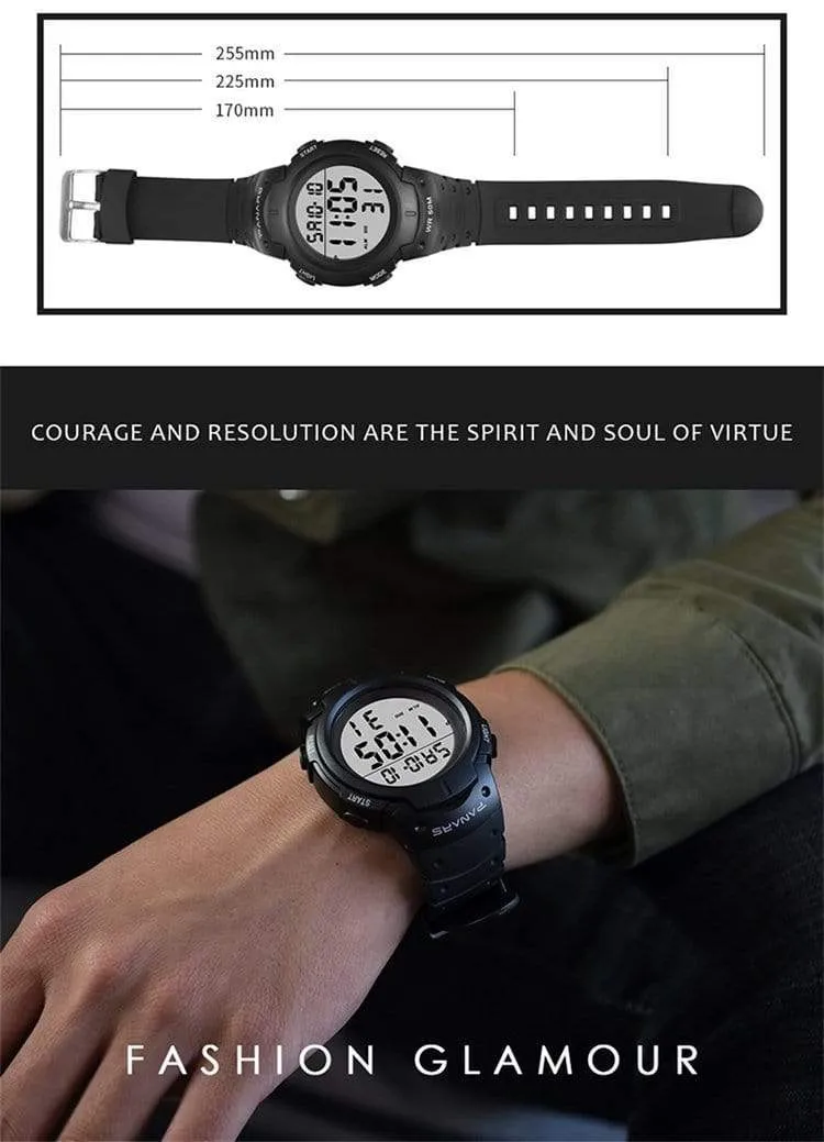 Panars 8208 Gold Digital Waterproof Heavy Duty Wrist watch For Men