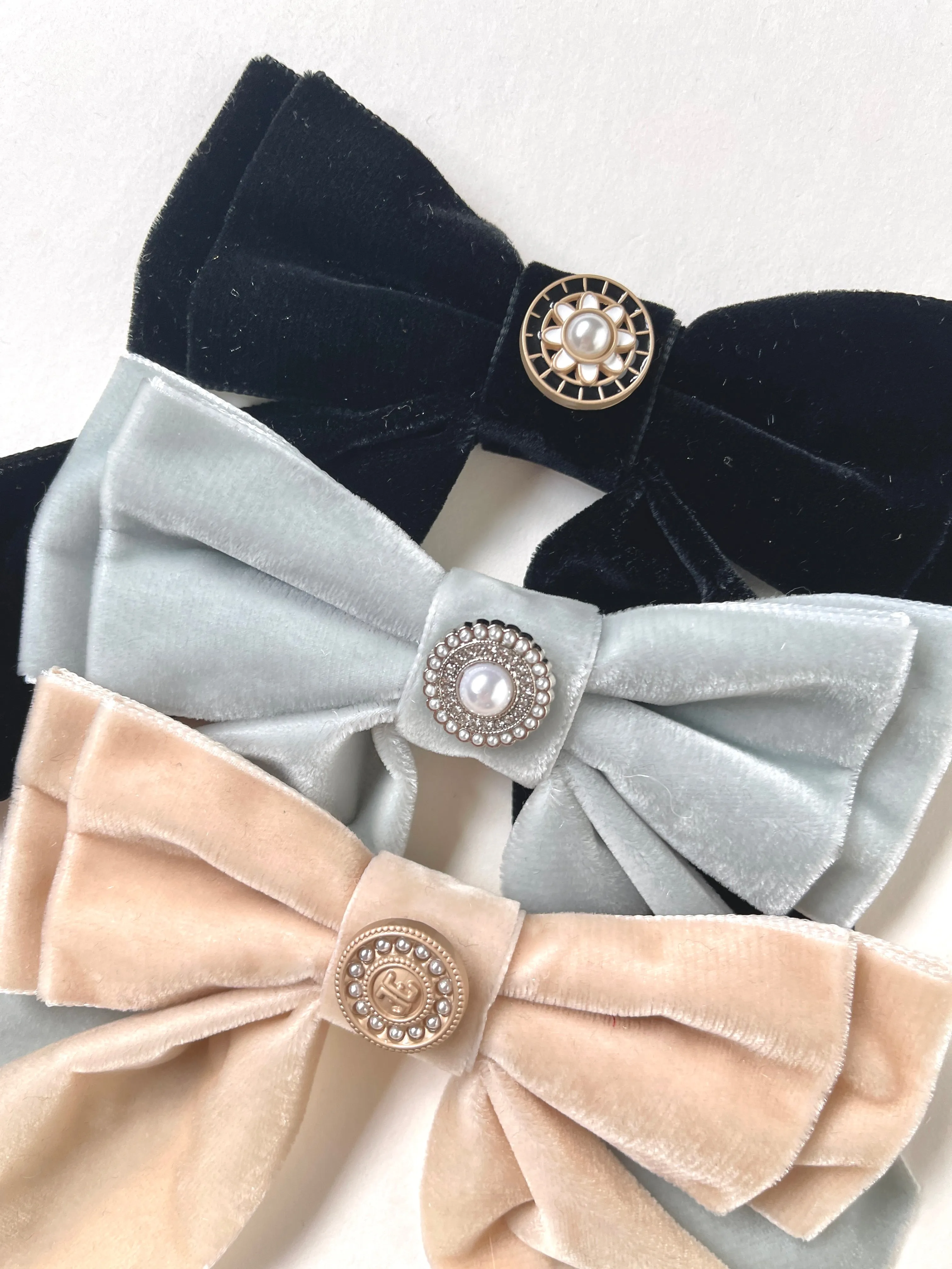 Parisienne Chic Bow | Oversize Velvet Short Bow | Classic Sophistication | Luxury Designer Hair Bow | Made to Order