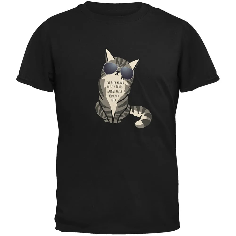 Party Animal Meow And Then Cat Black Youth T-Shirt