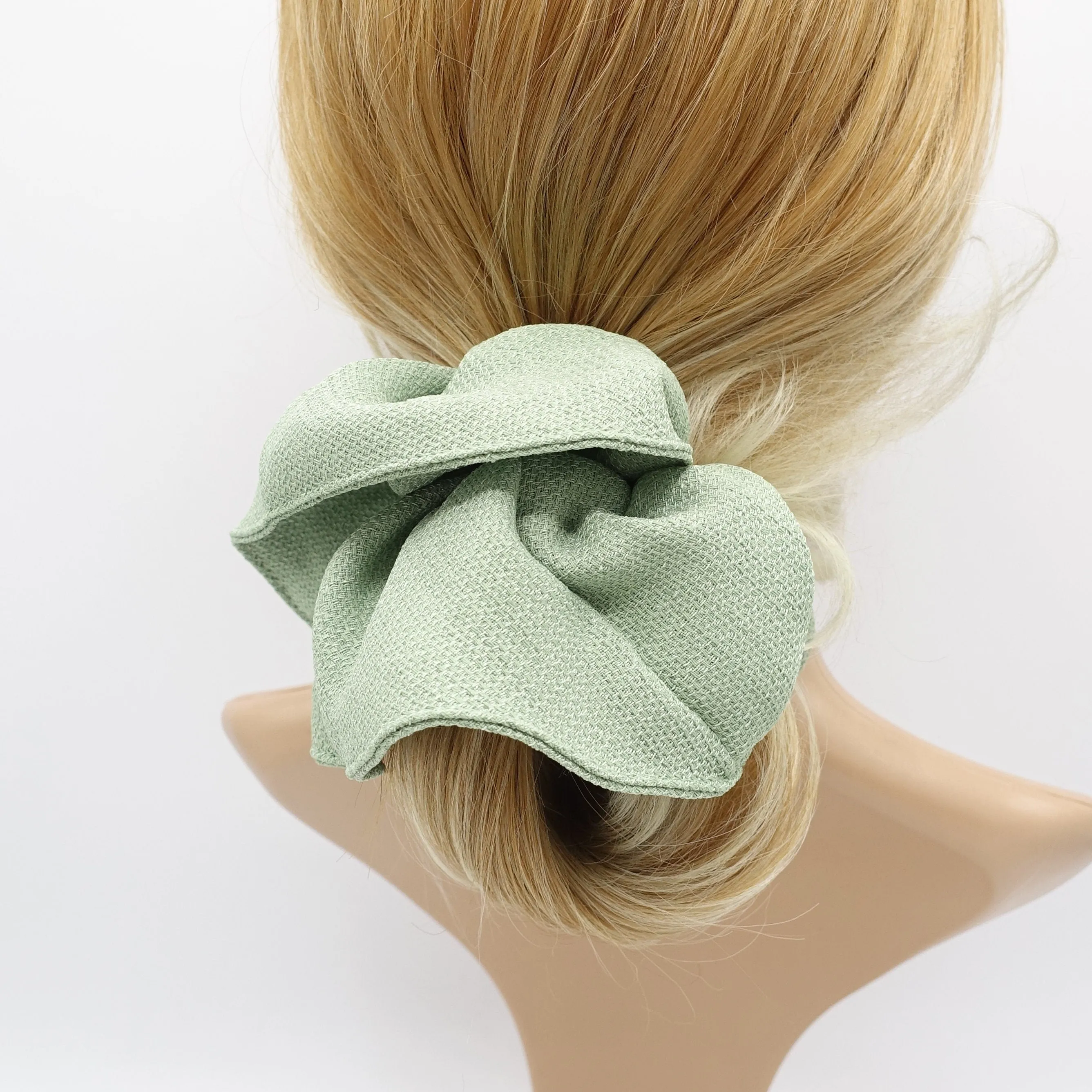pastel scrunchies, linen scrunchies, oversized scrunchies for women