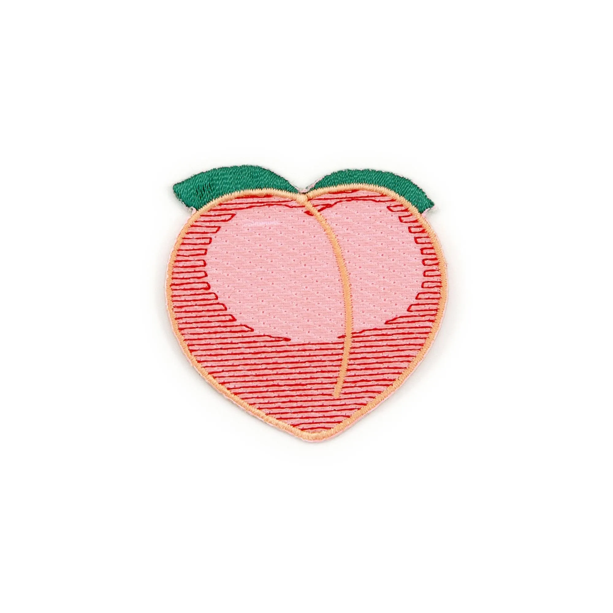 Peach Emoji Embroidered Iron-On Patch