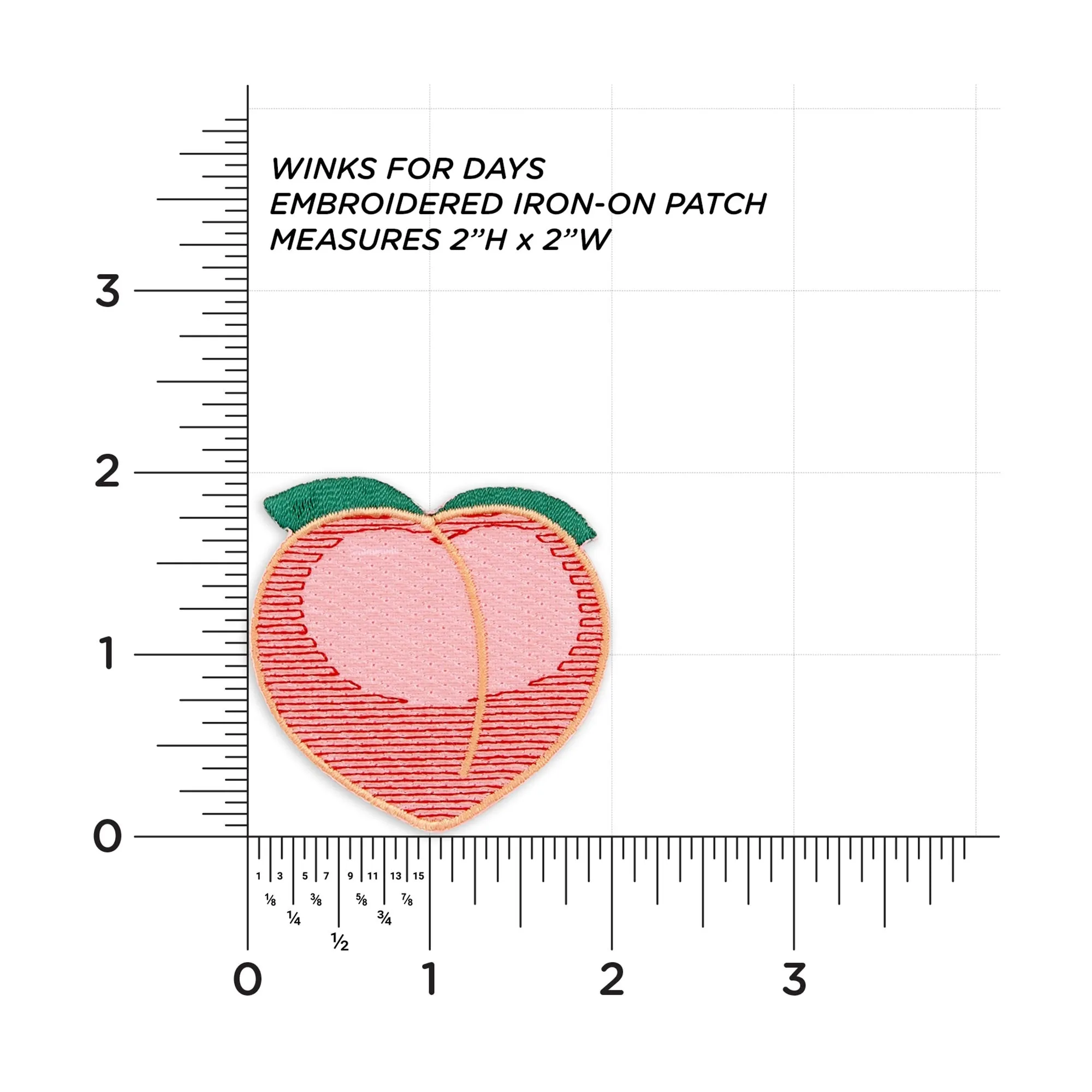 Peach Emoji Embroidered Iron-On Patch