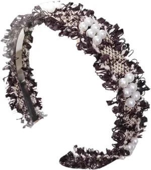 Pearl Beaded Headbands for Women Beaded Hair Hoops Weave Narrow Hair Bands Hair Accessories