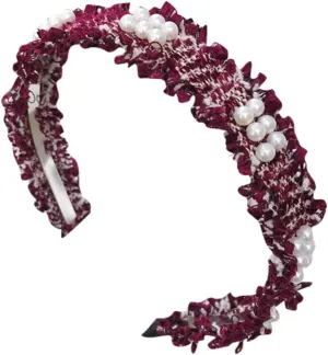 Pearl Beaded Headbands for Women Beaded Hair Hoops Weave Narrow Hair Bands Hair Accessories