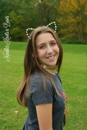 Pearl Cat Ears, Women's Cat Ears, Teen Girls Pearl Cat Ear Headband, Womens Accessories