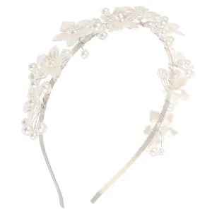 Pearl Flower Headband for Weddings Bridal Hair Accessory Elegant Floral Design Hairpiece for Brides and Bridesmaids for Photography and Special Occasions