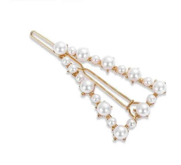 Pearl Hair Clip Snap Barrettes