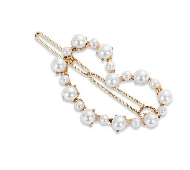 Pearl Hair Clip Snap Barrettes