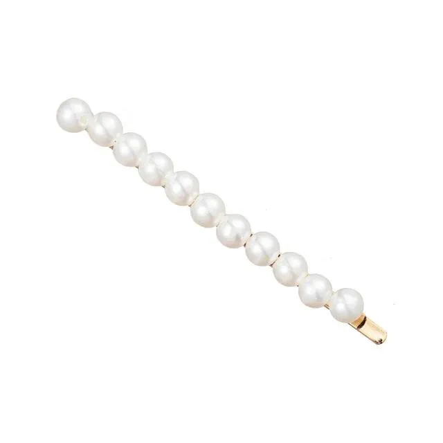 Pearl Hair Clip Snap Barrettes
