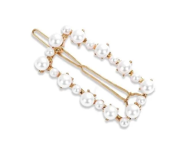 Pearl Hair Clip Snap Barrettes