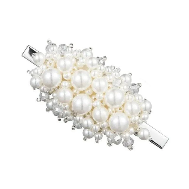 Pearl Hair Clip Snap Barrettes