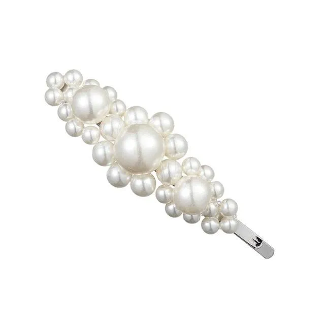 Pearl Hair Clip Snap Barrettes
