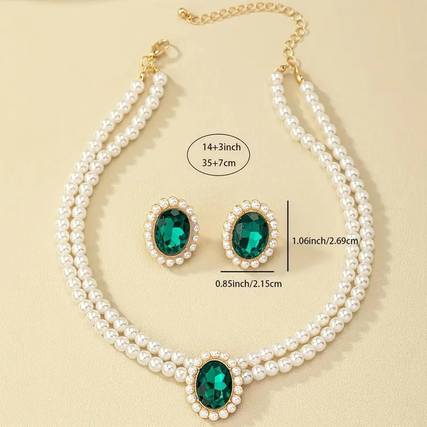 Pearl Jewelry Set for Women Trendy Pearl Necklace and Earring Set Big Pearls Earrings Chunky Pearls Necklaces for Women Wedding Jewelry for Bride Bridesmaid