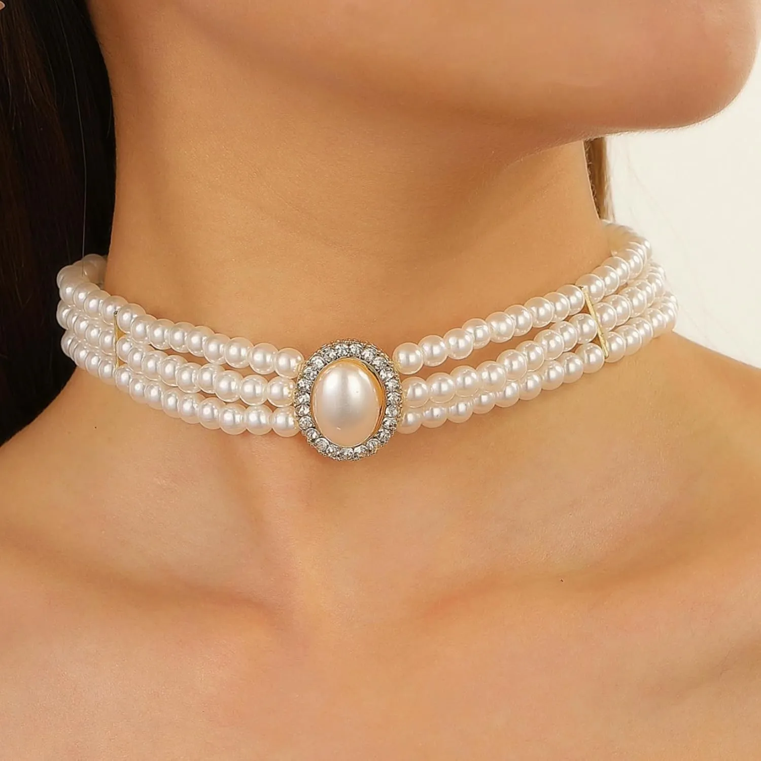 Pearl Jewelry Set for Women Trendy Pearl Necklace and Earring Set Big Pearls Earrings Chunky Pearls Necklaces for Women Wedding Jewelry for Bride Bridesmaid