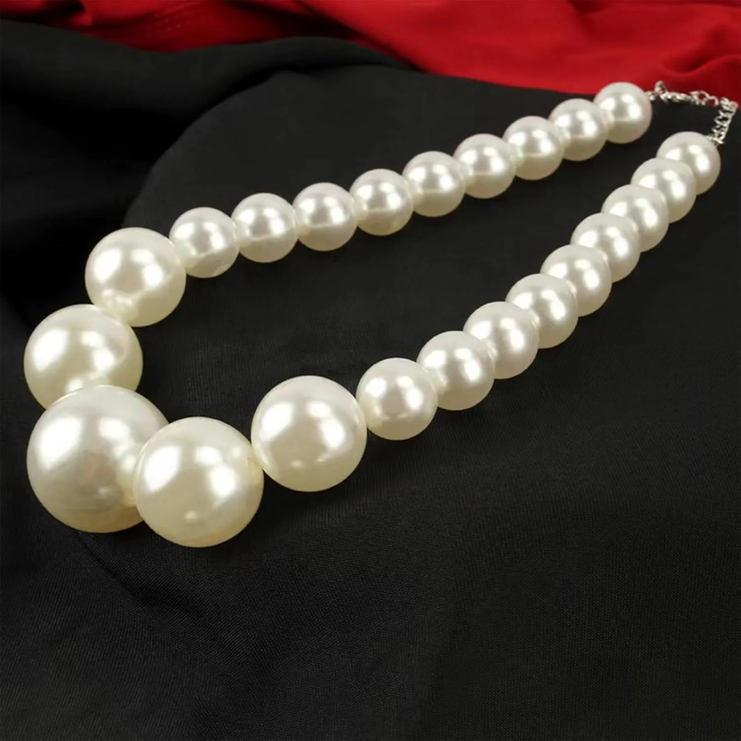 Pearl Jewelry Set for Women Trendy Pearl Necklace and Earring Set Big Pearls Earrings Chunky Pearls Necklaces for Women Wedding Jewelry for Bride Bridesmaid