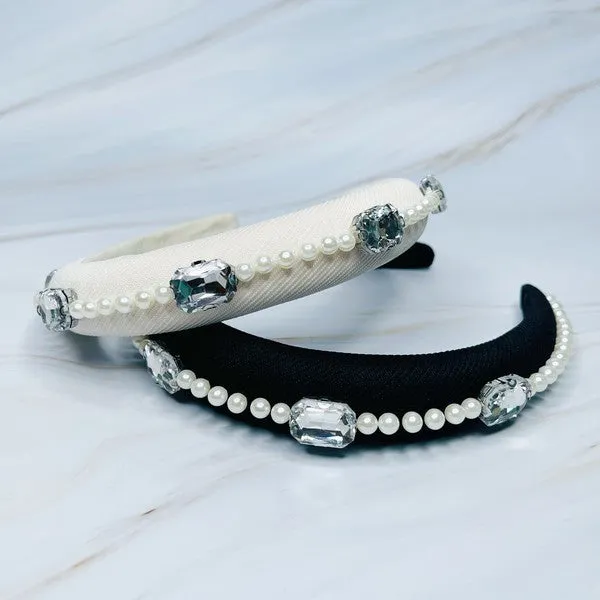 Pearls And Jewels Lined Headband - ONLINE ONLY