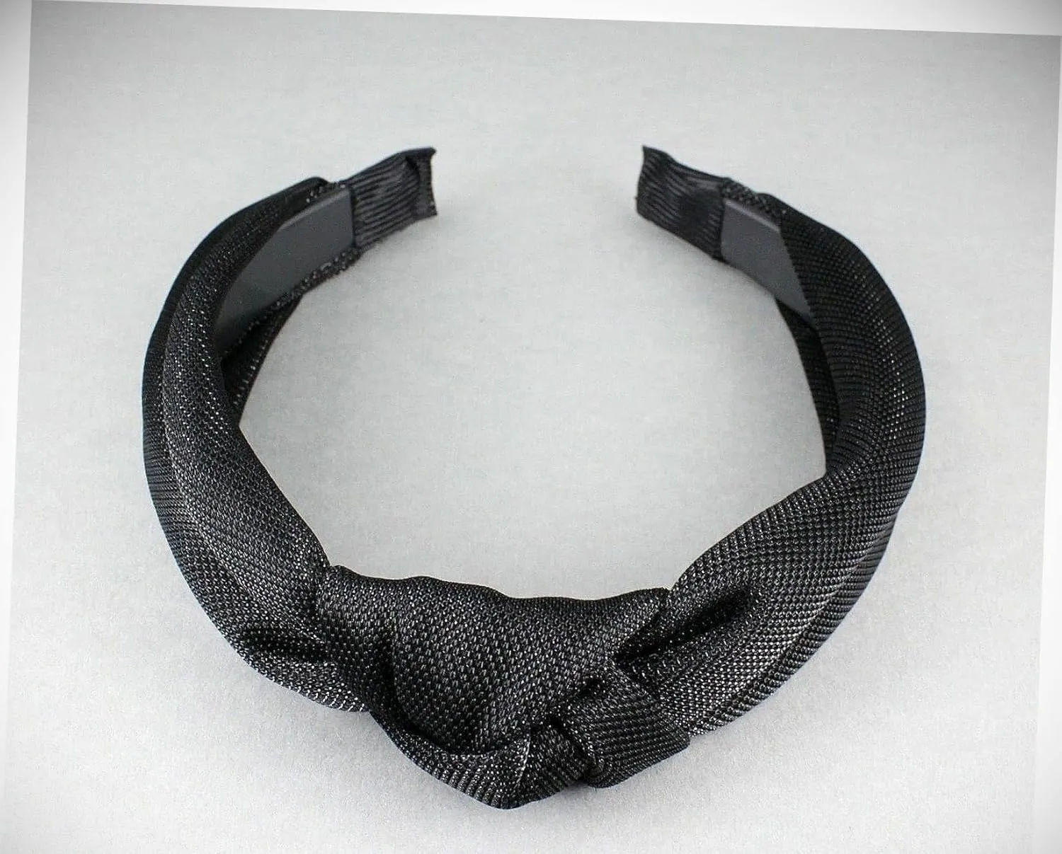 Perfect Hairstyle with Our Hair Accessories - Black T Knot Headband Fabric Covered Head Band Grip Teeth Shiny Shimmery Fashionable Hair Accessory Hair Jewelry Accessories for Lady Women