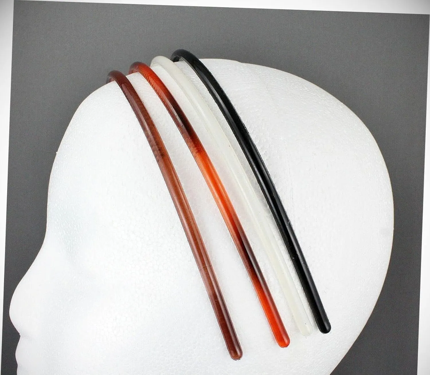 Perfect Hairstyle with Our Hair Accessories - Brown Black Ed 4 Set Headband Pack Plastic Thin Skinny Narrow Grip Teeth Fashionable Hair Accessory Hair Jewelry Accessories for Lady Women