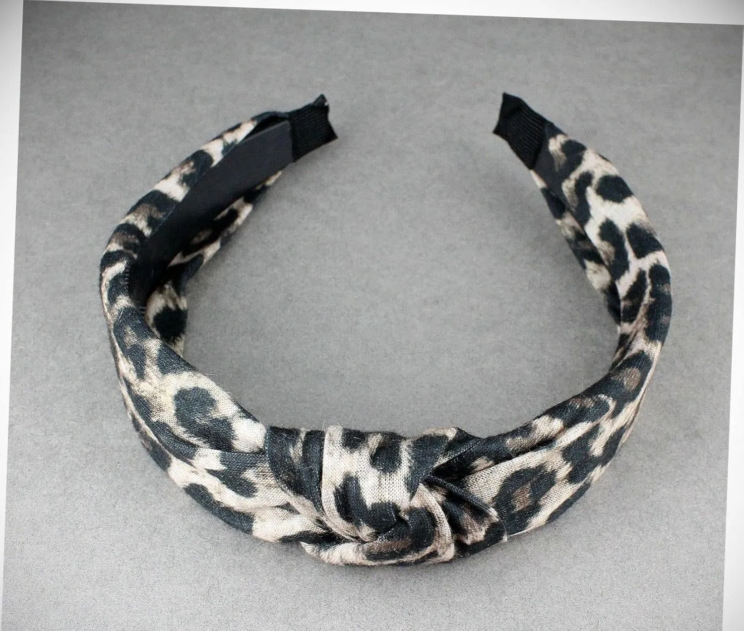 Perfect Hairstyle with Our Hair Accessories - Brown Black T Knot Headband Leopard Jersey Fabric Hair Grip Teeth Fashionable Hair Accessory Hair Jewelry Accessories for Lady Women