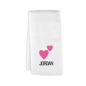 Personalized 2 Hearts Emoji Burp Cloth