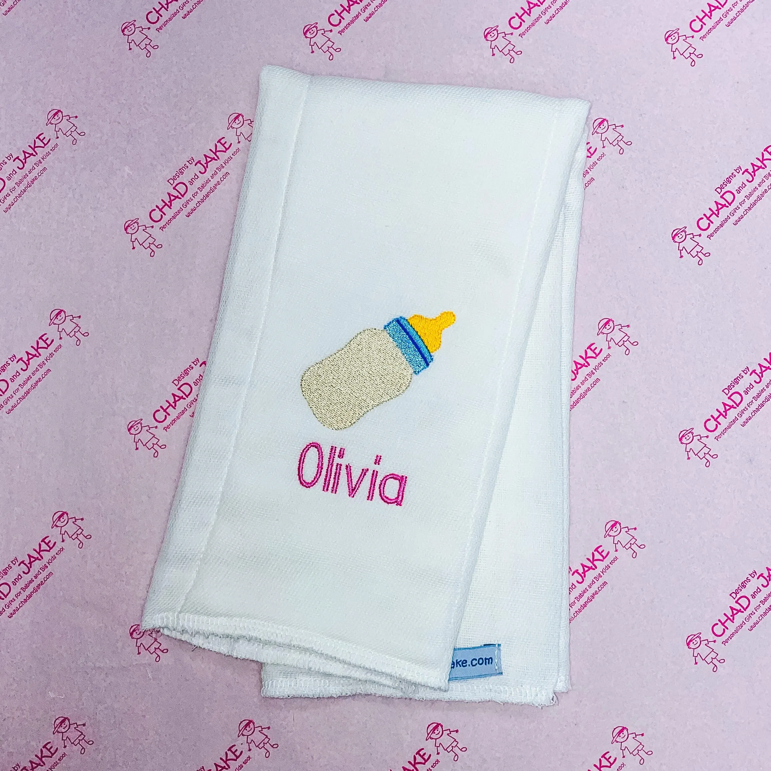 Personalized Baby Bottle Emoji Burp Cloth