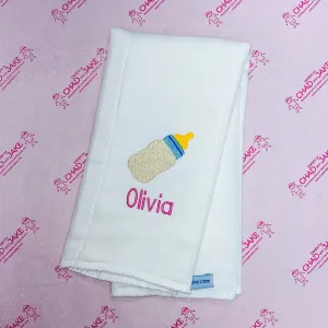 Personalized Baby Bottle Emoji Burp Cloth