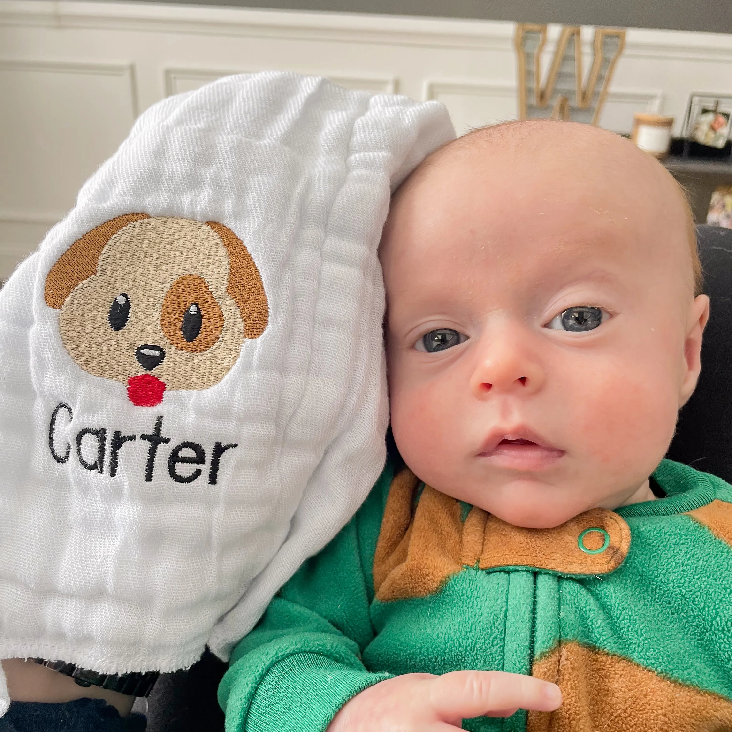 Personalized Dog Face Emoji Burp Cloth