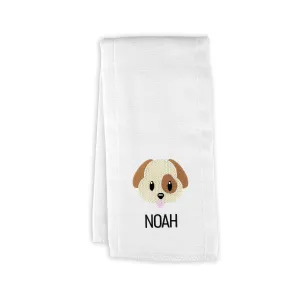 Personalized Dog Face Emoji Burp Cloth