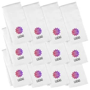 Personalized Emoji Burp Cloth - 12 Pack Choose Your Own