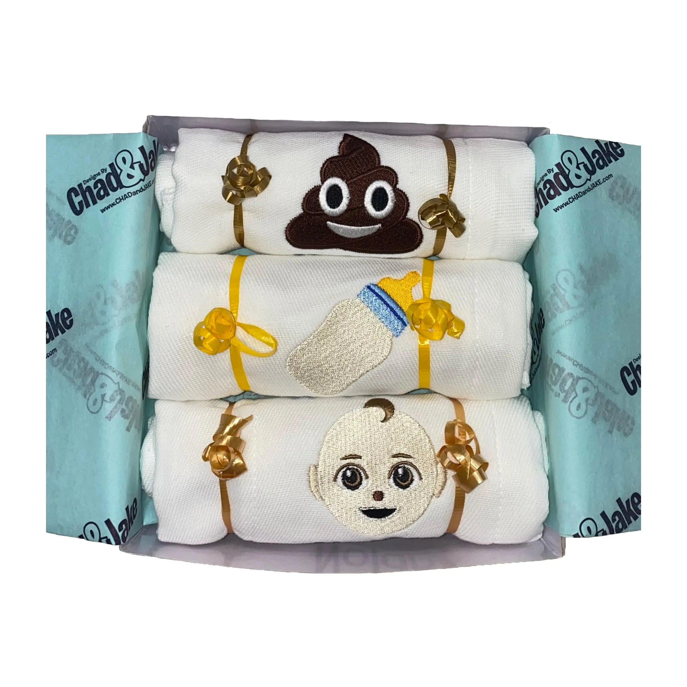 Personalized Emoji Burp Cloth - 3 Pack Baby's Firsts