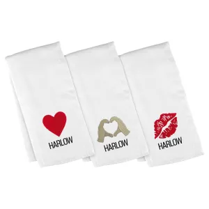 Personalized Emoji Burp Cloth - 3 Pack I Love You