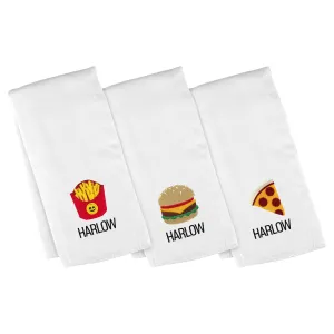 Personalized Emoji Burp Cloth - 3 Pack Junk Food