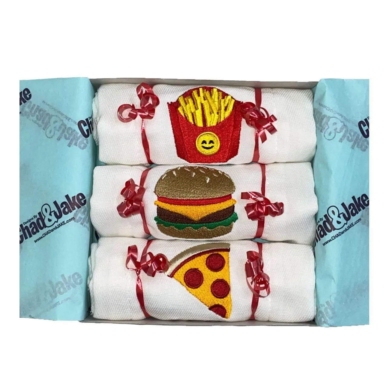 Personalized Emoji Burp Cloth - 3 Pack Junk Food