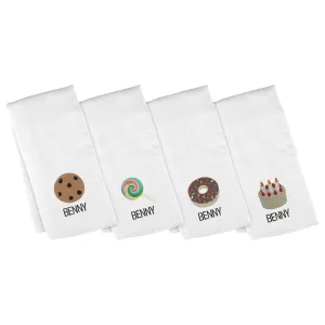 Personalized Emoji Burp Cloth - 4 Pack Dessert