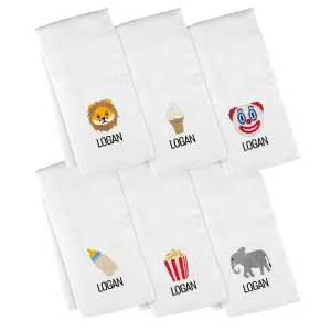 Personalized Emoji Burp Cloth - 6 Pack Circus