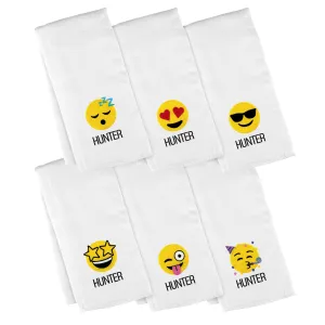 Personalized Emoji Burp Cloth - 6 Pack Moods