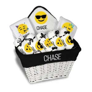 Personalized Emoji Large Basket - Smiley Faces