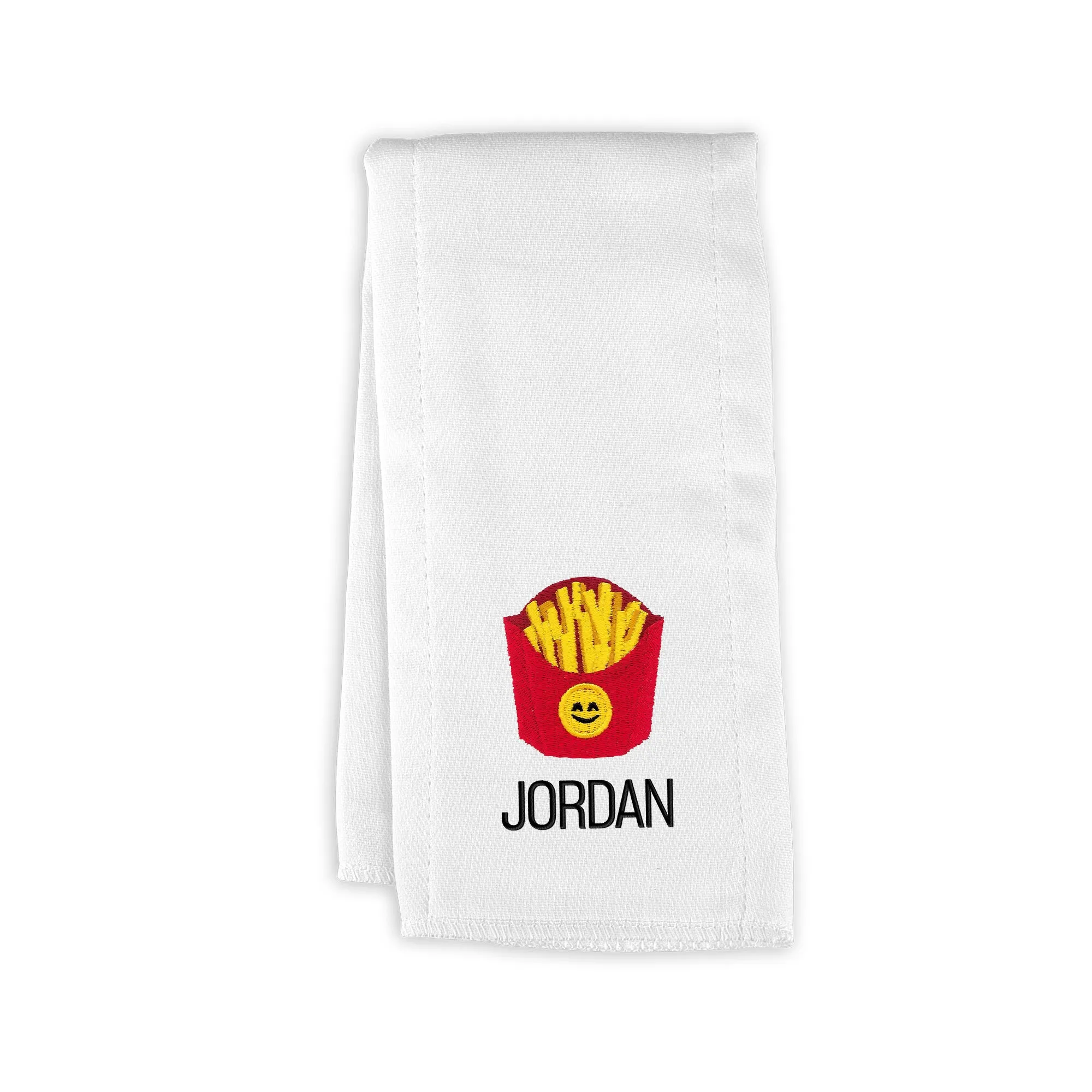Personalized French Fries Emoji Burp Cloth